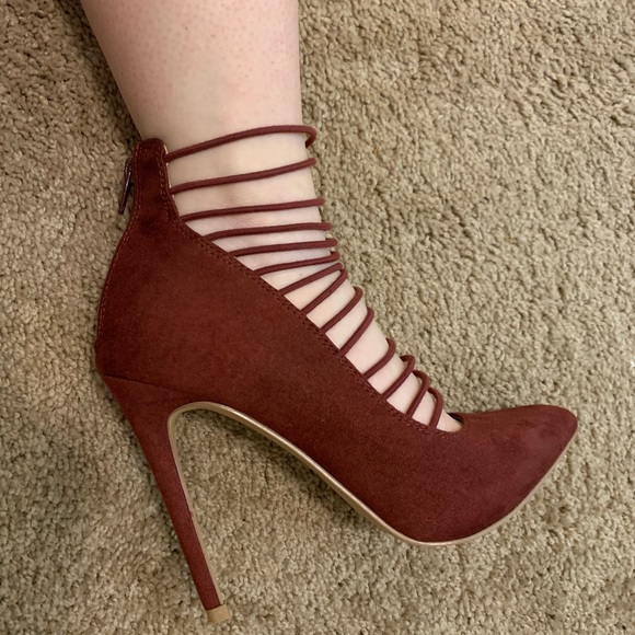 Charlotte Russe Shoes - 👠 Burgundy Strappy Charlotte Russe heels 👠